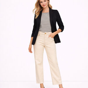 Women's Talbots Easy Straight Ankle Jean Size 12 Light Beige